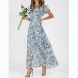 Ariana | Floral Print Short Sleeve Dress