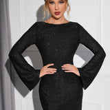 Harriet | Backless Glitter Bodycon Dress