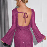 Harriet | Backless Glitter Bodycon Dress