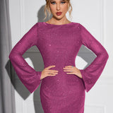 Harriet | Backless Glitter Bodycon Dress