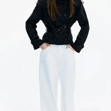 Élodor | Belted High Collar Trench Coat