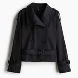 Élodor | Belted High Collar Trench Coat