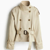 Élodor | Belted High Collar Trench Coat