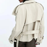 Élodor | Belted High Collar Trench Coat