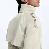 Élodor | Belted High Collar Trench Coat