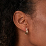 Pearl Twist | Gold Huggie Hoop Earrings