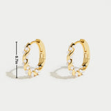 Pearl Twist | Gold Huggie Hoop Earrings
