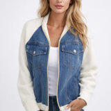 Maëlle Arden | Contrast Sleeve Denim Jacket