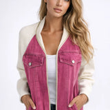 Maëlle Arden | Contrast Sleeve Denim Jacket