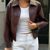 Bordeaux Muse | Vintage Faux Leather Jacket
