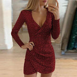 Isabelle Noir | Sequin Wrap Dress