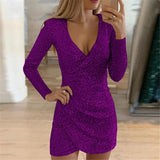 Isabelle Noir | Sequin Wrap Dress