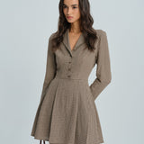 Maison Plaid | Collared Cotton Shirt Mini Dress with Ruched Detail