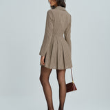Maison Plaid | Collared Cotton Shirt Mini Dress with Ruched Detail