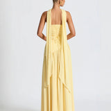 Serena | Strapless Lace-Up Slit Maxi Dress