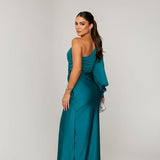 Aria | One-Shoulder Satin Wedding Guest Dress