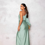 Aria | One-Shoulder Satin Wedding Guest Dress