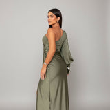 Aria | One-Shoulder Satin Wedding Guest Dress