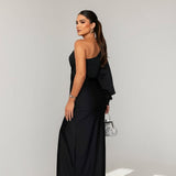 Aria | One-Shoulder Satin Wedding Guest Dress